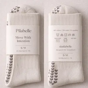 Pilabelle Pilates Grip Socks-Vanilla Cream