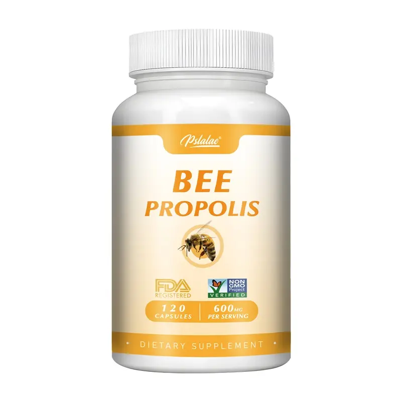 Pslalae propolis capsules, a natural bee-derived dietary supplement, contribute to skin health. Each bottle contains 60/120 capsules.
