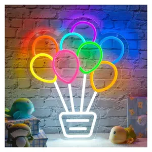 Colorful Hot Air Balloon Neon Light For Wall Living Room Party Shop Office Bar Decor 35.3x30cm