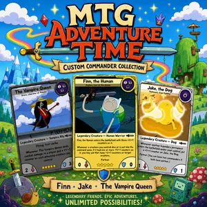 Adventure Time MTG Proxy Commander Deck - 100+ Pcs Fantasy Cartoon Set