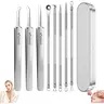 8PCS Stainless Steel Beauty Care Tools, Facial Precision Kit with Protective Storage Case, Elegant Skincare Accessories Set