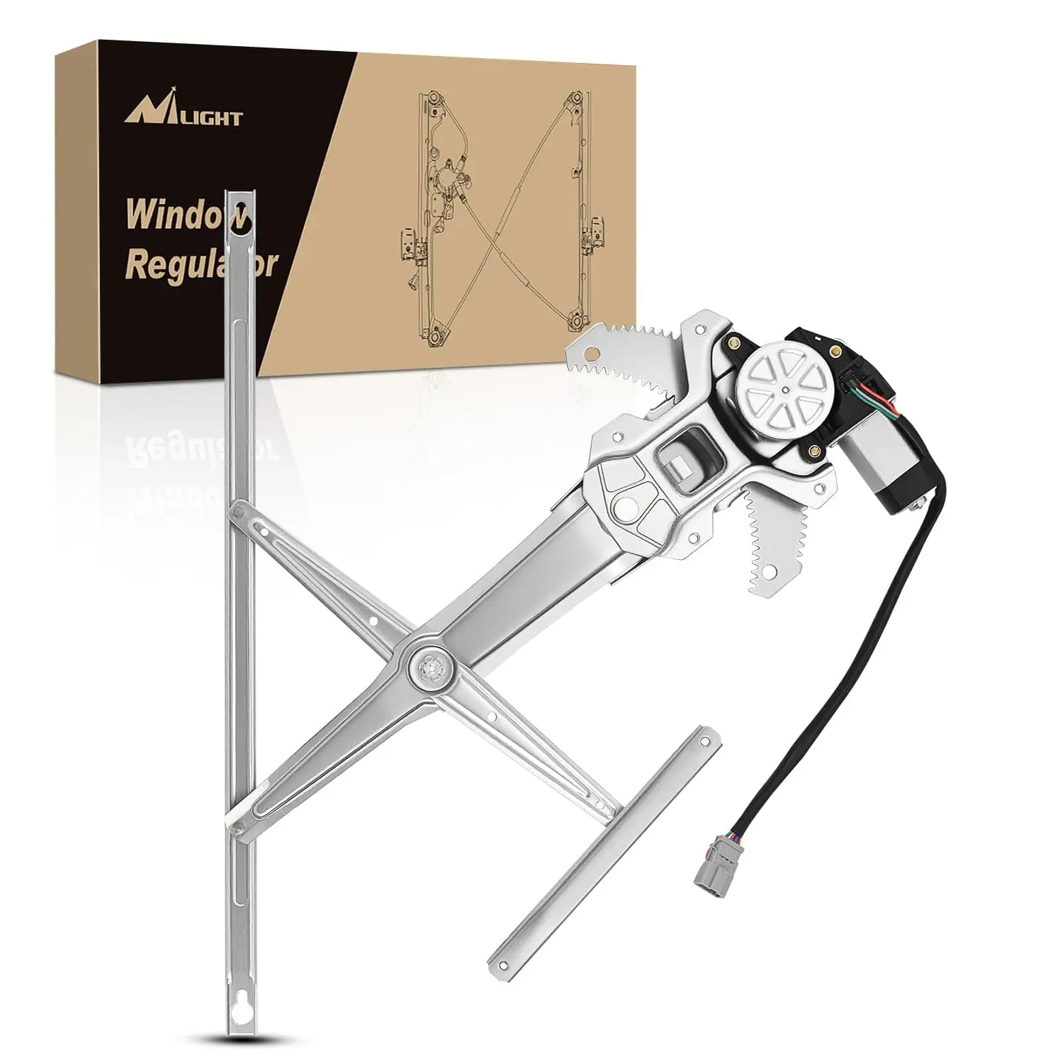 Nilight 741-951 OE Fit Front Right Power Window Regulator with Motor, Steel Cable, Plug-In Wiring, Compatible with 1997-2001 Honda CR-V, Passenger Side OE Replacement Power Window Lift Assembly