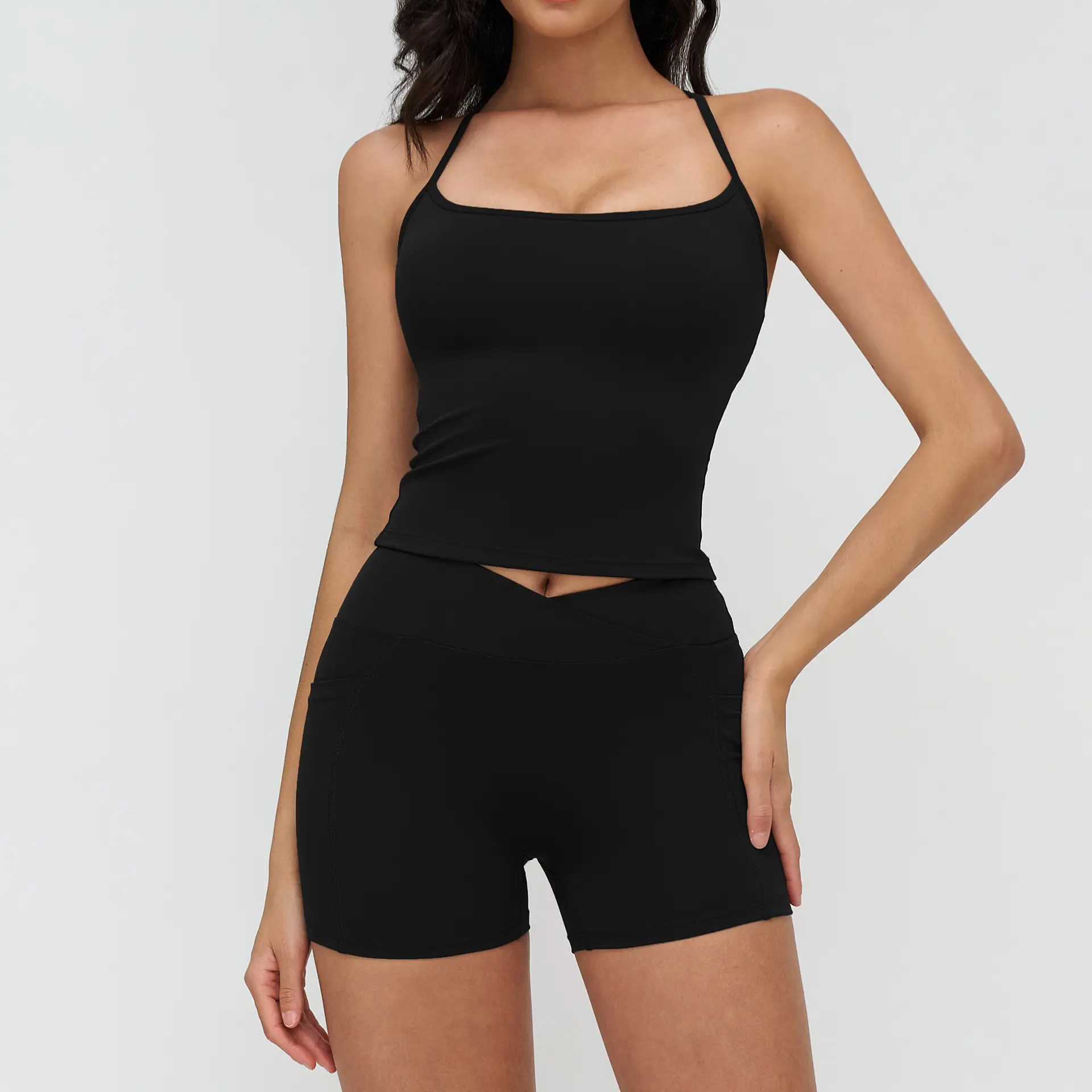 4518 vest+2030 shorts   premium black