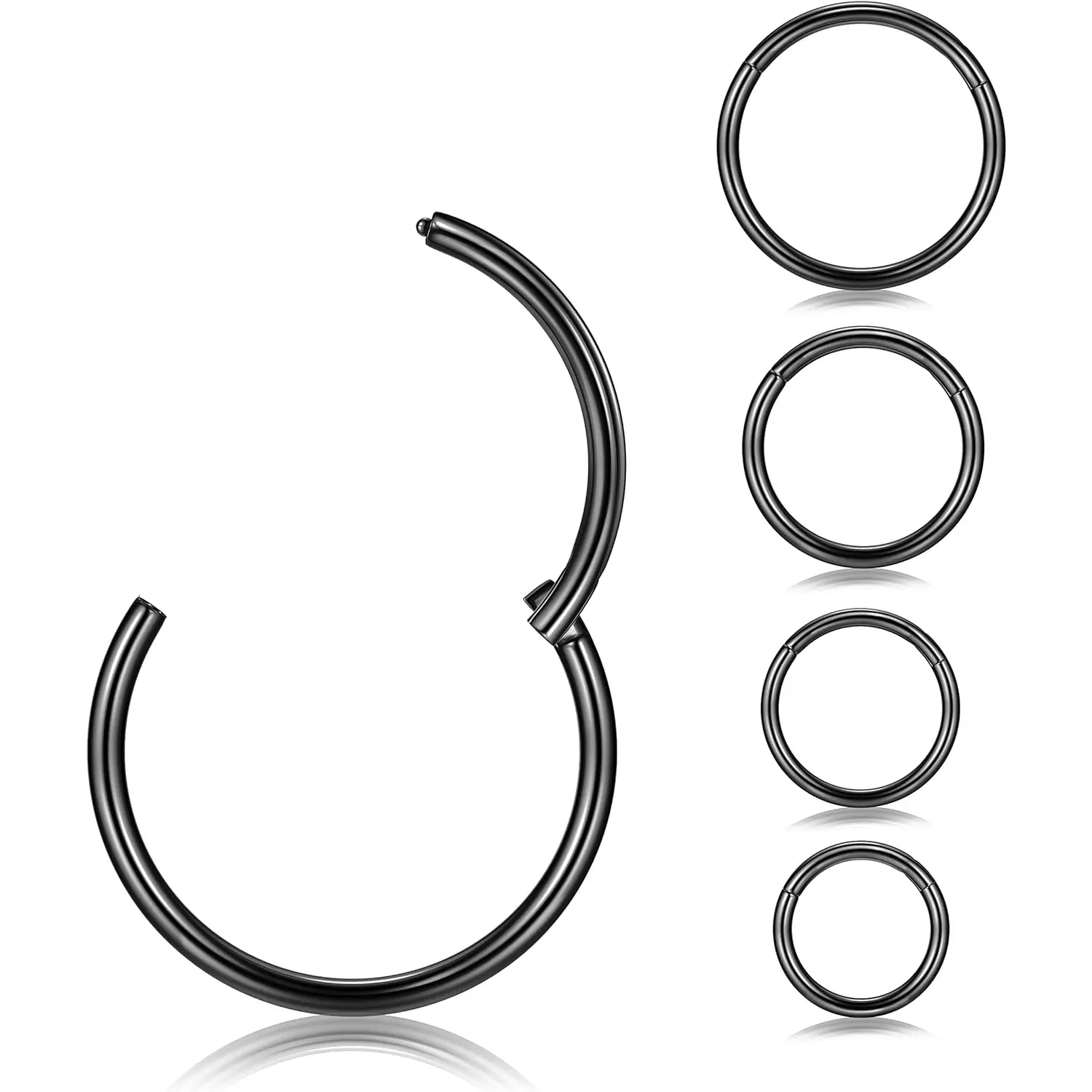 5 Pcs Black Nose Rings