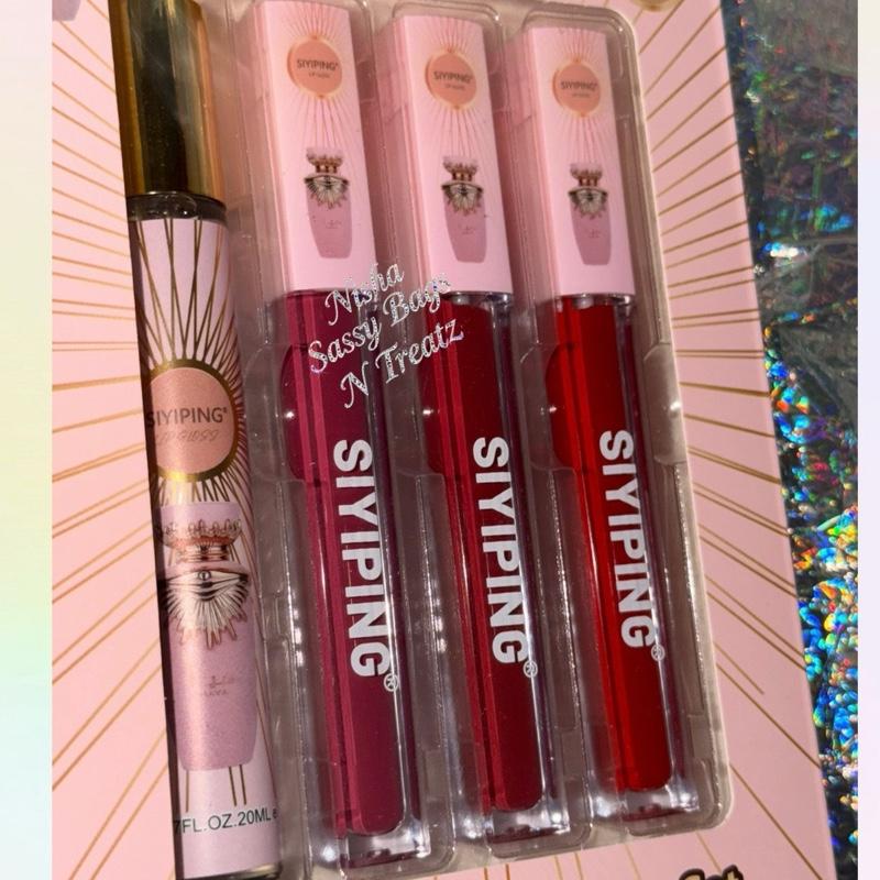 gloss lipgloss Lipgloss Junkie Set - 4 Pack with Haya Brand - Pink & Red Shades - Glossy Finish - Perfect for Everyday Use  Cosmetic Makeup lip glass lipgloss cosmetic Hydrating Lip Glow Oil Lipgloss Set Long-Lasting