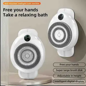 Qrd Adjustable Large Head Body Scrub Brush, Replaceable Dual-Use Handheld Wall-Mounted Shower Scrubber Tool, Ideal for Bathroom, Home, Hotel
