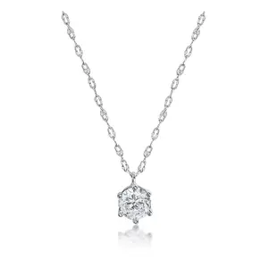 Princess Solitaire Necklace in Silver