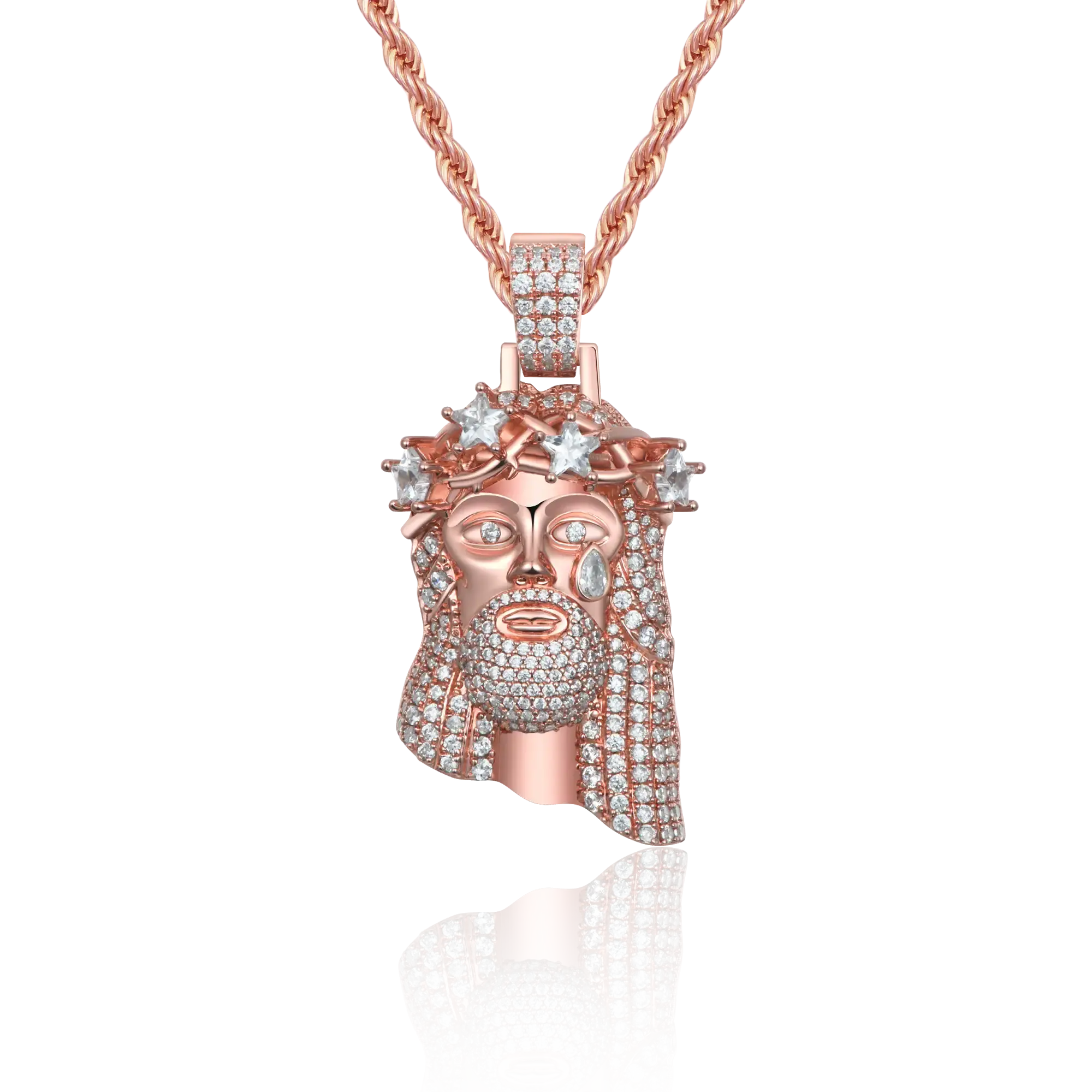 APORRO Stellar Jesus Pendant - Small | Iced CZ Jesus Necklace - Jewelry Gift