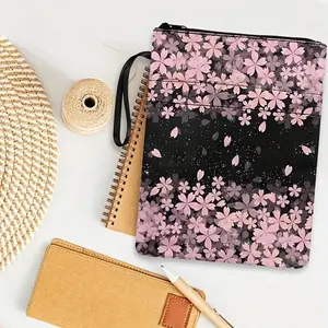 Floral Pattern Notebook Case, 1 Count Zipper Notebook Storage Bag, Notebook Protector, Desk Organizer for Home Office School, Desk Organizer Tidy