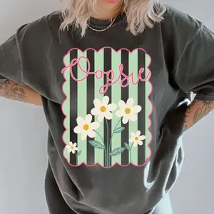 Oopsie Daisy Comfort Colors, Floral Graphic Tee, Trendy Graphic Tee, Pun Floral Graphic Shirt, Womens Unisex Tee