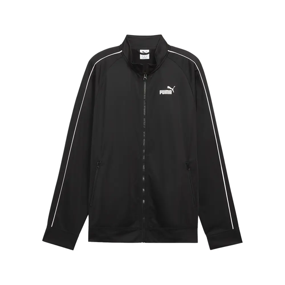 PUMA Mens Essential Piped Tricot Jacket Athletic Outerwear Casual - Black