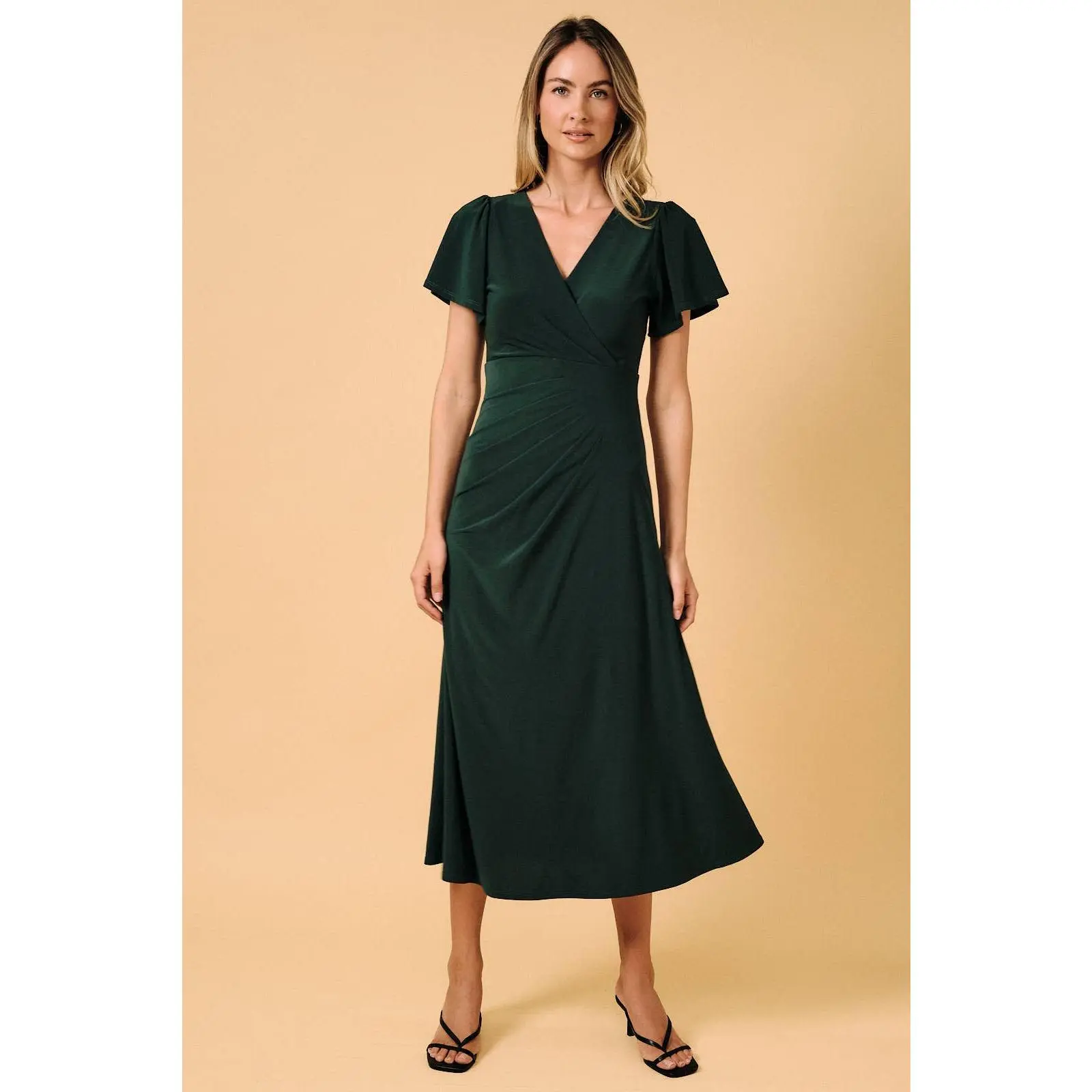 Emerald Grace Midi Dress