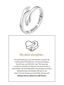 Women's Hope Ring Embrace Design Copper Material All-Seasons Gift Card Included, Casual Style Love & Protection Symbolic Jewelry