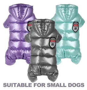 Winter Warm Dog Hooded For Small Medium Dogs Outdoor Windproof Puppy Jumpsuit Waterproof Pets Coat Chihuahua Bulldog Pug Outfits