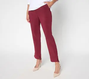 Attitudes by Renee Petite Euro Knit Straight Leg Ankle Pants