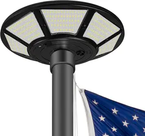 Solar Flag Pole Light, 440 LEDs 1800 Lumen Flagpole Light Solar  with DC Charge Port for Outdoor 15-30'' Ft Flag Poles,  &  Flag Illumination (Black)