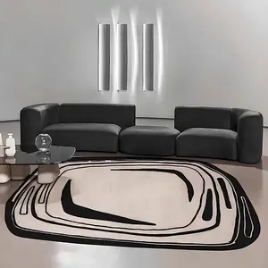 Irregular Shaped Line Pattern Area Rug, 1 Count Non-slip Soft Floor Mat, Machine Washable Decorative Carpet for Home Living Room Bedroom Kitchen Study Room