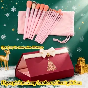 13-Piece Soft and Fluffy Makeup Brush Set - Professional Tools for Foundation, Powder Puffs, Eyeshadow, and Blending. Pink Brushes Suitable for All Skin Types Are Beauty Essentials, Perfect for Parties and Everyday Use. Brush Set Cosmetic Brush Makeup Kit