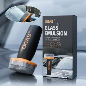 Windshield Oil Film Eraser Wand with Glass Cleaning Solution & Soft Sponge - Car Window Oil Removal & Auto Detailing Glass Cleaner