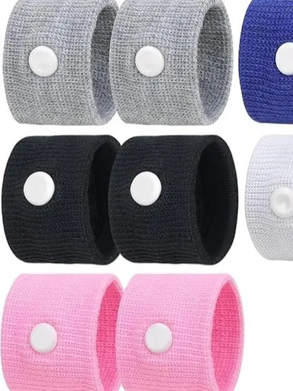 Motion Sickness Soft Sports Wristbands - 5 Pairs Wrist Accessory for Nausea Relief, Car Travel & Sea Travel