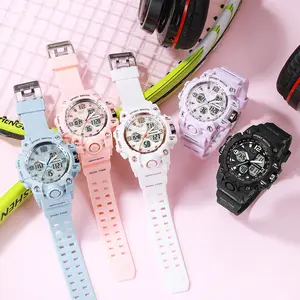 Digital Watch Womens, 5ATM Waterproof Sports Running Watches for Women with 24 Hour Dual Time Stopwatch Luminous, Trendy Gift