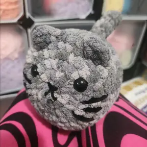 gray cat amigurumi crocheted plush