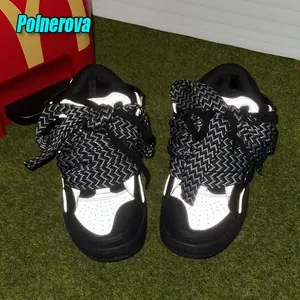 Women's Shoes, Rubber Outsole, Latex Insole, Niche Design, Retro Couple Style, Thickened Bread Sneakers, Trendy Men's Shoes