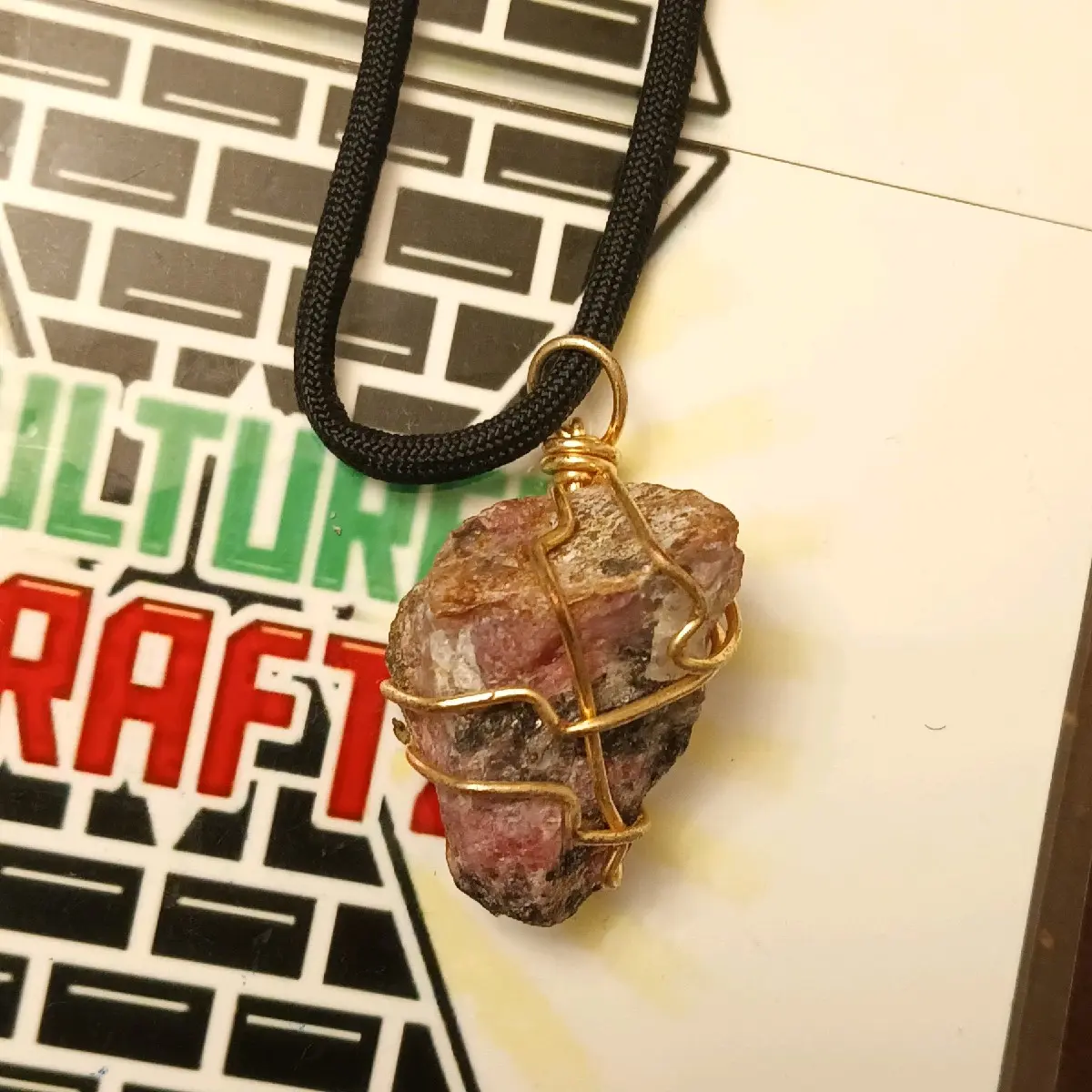(Rare) Raw Rhodochrosite Crystal Neck Piece