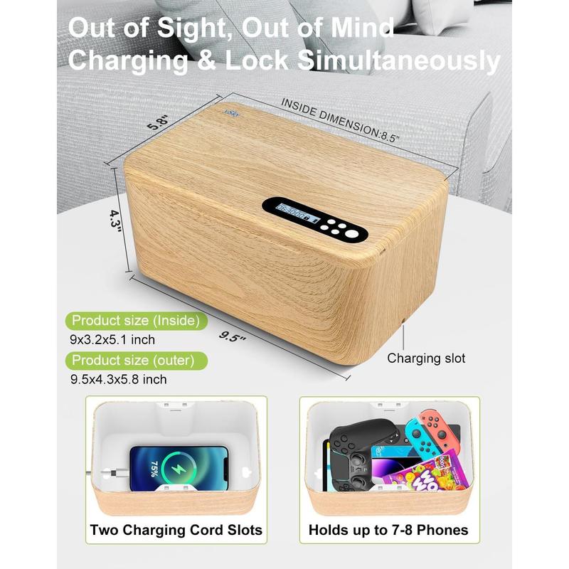 Safe Timed Lock Box, Phone Lock Box with Timer Unplug from Phones,Video ,Social Media,Snacks&Cravings,Self-Control Lockable Storage Box, Phone Locker Time Locking Container for Better Habits