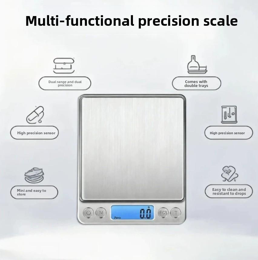 Household kitchen electronic scale, high-precision baking scale, precise gram scale, small countertop food scale