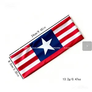 5-pack World national flag headbands, elastic sports sweat-absorbing headbands suitable for soccer fan gatherings, match days, and soccer events, 24x8.5 cm, polyester fiber