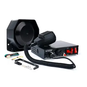 8 Tones 200 Watt Emergency Warning Siren Extra Slim Speaker PA System Kit w/Handheld Microphone & 2 Lights Control Switches
