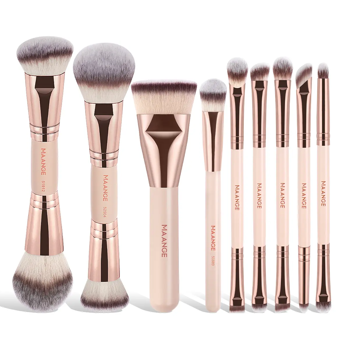 MAANGE 9pcs Makeup Brush Set, Brush Combo, Face Makeup Brushes, Multifunctional makeup brushes, Powder Brush Blush Brush Contour Brush Concealer Brush Eyeshadow Brush, Cosmetic Brushes for Foundation, Blush, Eyeshadow & More, Travel Beauty Tools