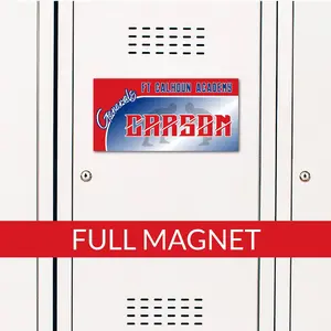 Rectangle Wrestling Locker Magnet - Full Magnet Backing for School Lockers, Metal Doors, Tournaments, Banquets, and Keepsakes - Custom Team Colors Decoration