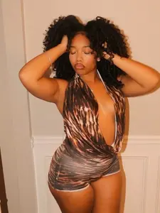 Women's Backless Fitted Jumpsuit Shorts, Trendy Animal Print Tiger Print Design Style, Perfect for Outdoor & Party Wear, Casual Fashion Womenswear