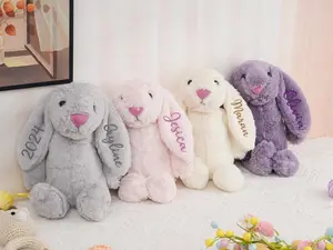 Personalized Embroidered Bunny Rabbit, Monogrammed Bunny, Plush Bunny Toy | Cute Gift, Trendy Gift