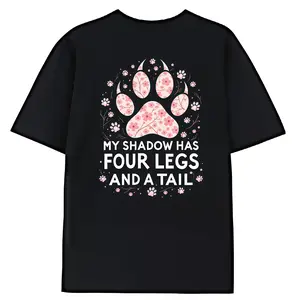 100% Premium Cotton T-shirtMy Shadow - Funny Pet Flower Paw Lover T-Shirt
