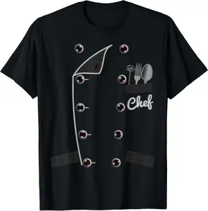 Chef Uniform Jacket Faux Funny Cook Shirt for Cooking T-Shirt Vintage Casual 100% Cotton Menswear Top Distressed Big Man Streetwear Graphic Design