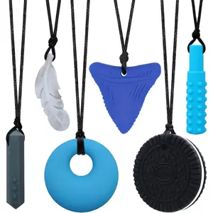 BY-FAN25 Chew Necklaces for Sensory Kids and Adults, Sensory Necklace for Autism, ADHD, SPD, Chewing, Autism Sensory Products Reduce Adult Anxiety Fidgeting