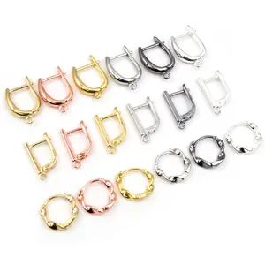 10pcs Gold Color French Earring Hooks Lever Back Open Loop Setting for DIY Earring Clips Clasp Jewelry Making Accessories