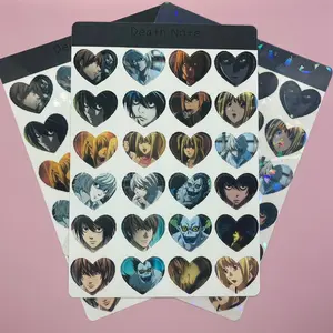 Note Death Anime Heart Sticker Sheet