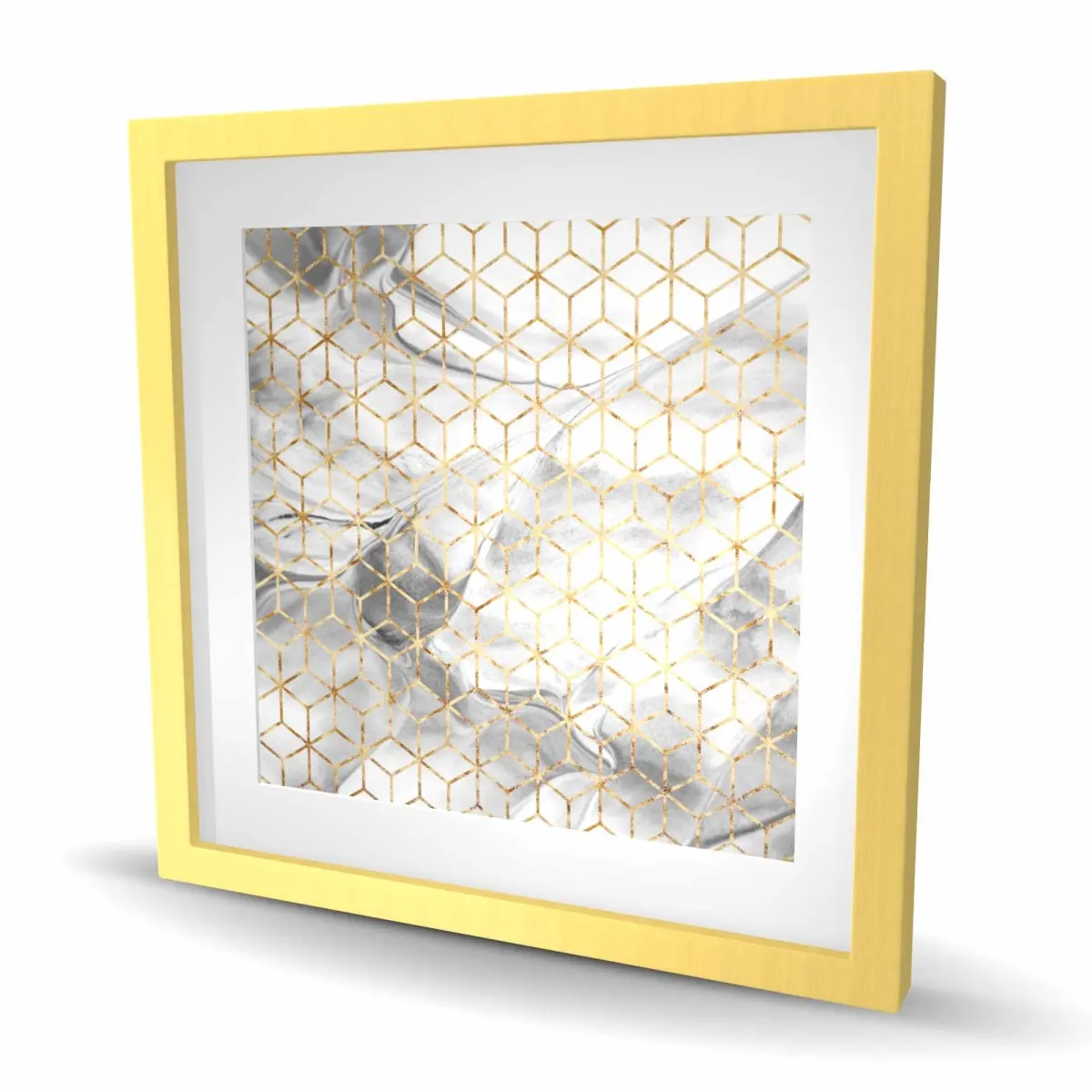 212 MAIN Geometric Symmetry Modern Gold-Framed Matted Finish Wall Art Print, 24x24 in, Artwork Decoration for Home Living Room, Framed Gallery Art Prints, Prints Framed Gallery Art