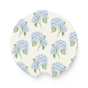 Hydrangea Car Coaster - Cute & Absorbent Soapstone Cup Holder Inserts