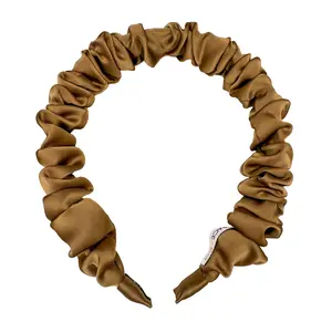 Gemma Ruched Satin Headband - Cinnamon