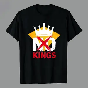 Men’s Casual Graphic Tees | 100% Premium Cotton | Unisex T-Shirt for Adults White Plus Size Loose Fit 4x 5x Bold Statement Design With Crown And No Kings Text In Red And White On Yellow Background Perfect For Casablanca Hoodie USA Flag cookies clothes