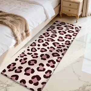 1 piece of carpet, Home decorative rug, Animal print rug with soft fog, leopard print pattern, comfortable, skin friendly, durable, easy to maintain, machine washable, suitable for bedside, kitchen, living room, home decoration floor mat