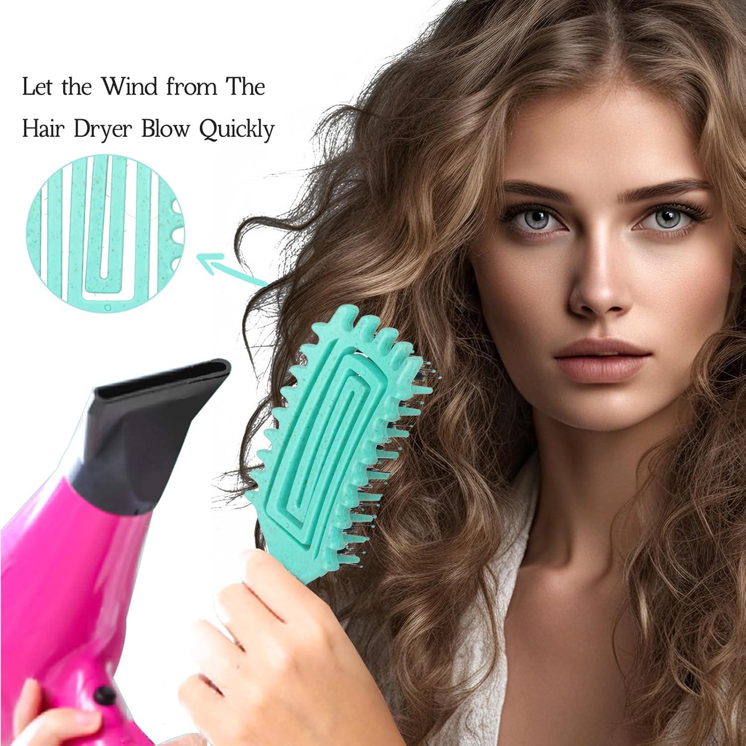 Curly Hair Brush  Vented Curl Defining Brush for Effortlessly Detangling Shaping and Styling Women's Men's Curls on All Wet or Dry Hair Types, Reduces Frizz