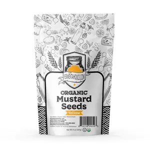Fermentaholics Organic Yellow Mustard Seeds, 8 oz - Whole Seed, Bold, Spicy Flavor for Fermentation, Pickling, Curries & Spice Blends - Certified Organic