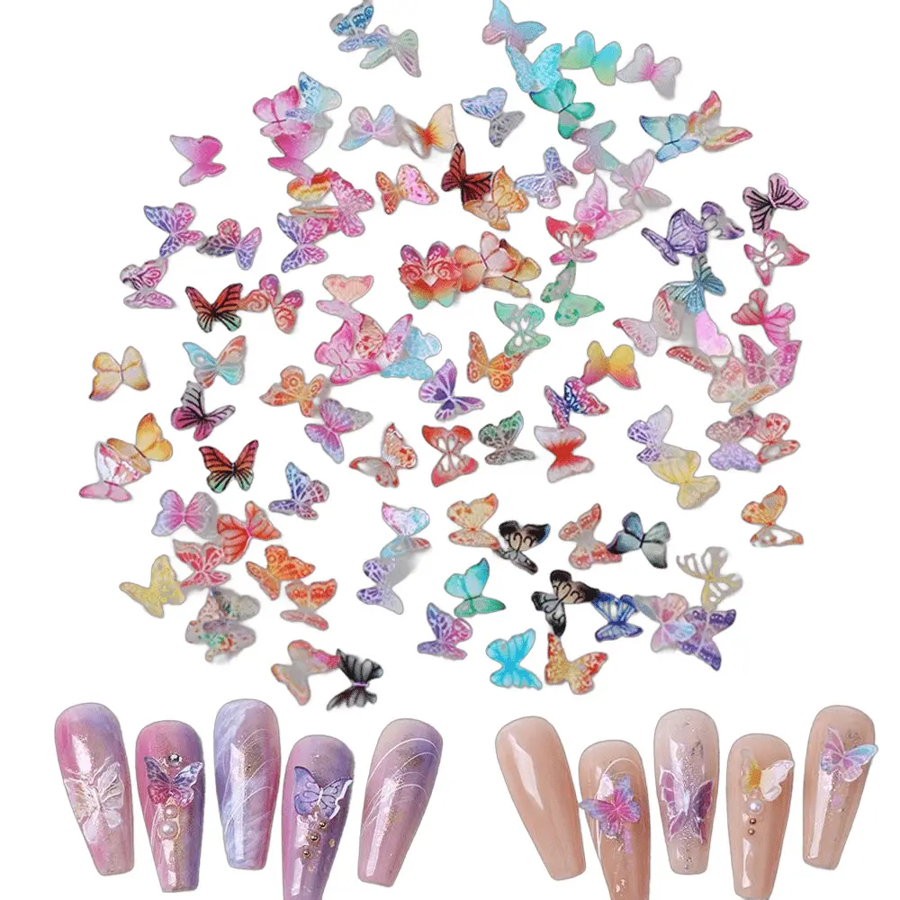 3D Butterfly Decor Stickers Set, Self-Adhesive Rhinestone Designs with Color Gradient, No Glue DIY Craft Kits, Waterproof Non-Slip, Multi-Size Portable Storage Case