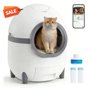 60L Self Cleaning Litter Box,Automatic Cat Litter Box Self Cleaning Large Capacity for Multiple Cats, App-Controlled with Safety Sensors,Health monitoring, Odor removal, Silent operation